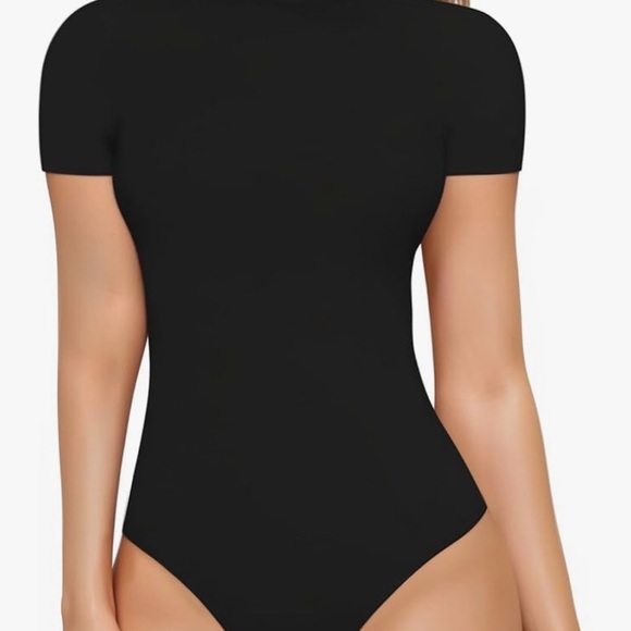 Mango Women's Elegant Black Short Sleeve Bodysuit - Picture 3 of 3